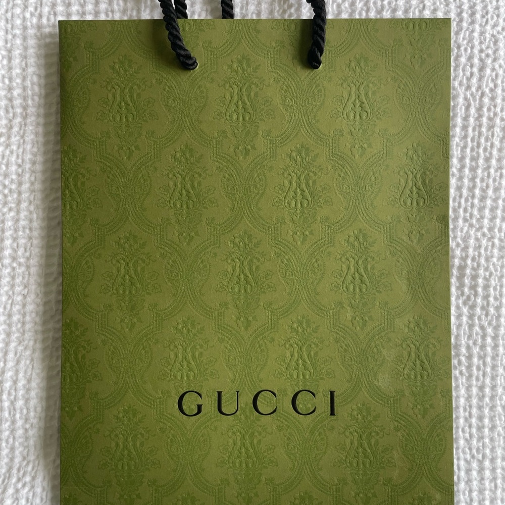 Gucci Green Patterned Shopping Bag